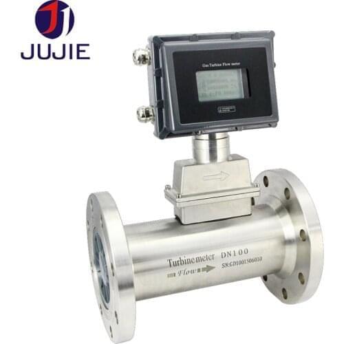 DN100 DN150 DN200 high precision gas turbine flowmeter 304 stainless steel measuring natural gas air steam nitrogen oxygen LCD