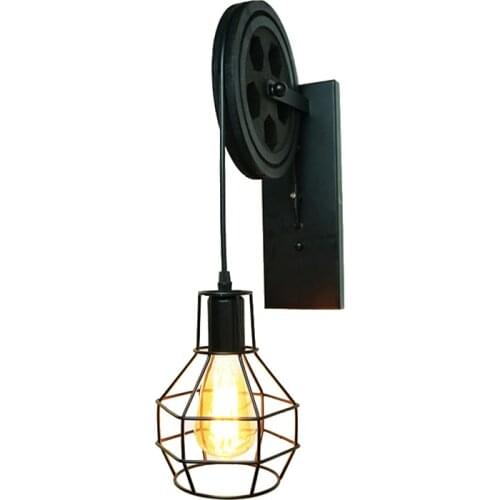 Home Goddess CE Loft intage pulley light bar porch aisle corridor restaurant cafe wall lamp Villa background sconce bra