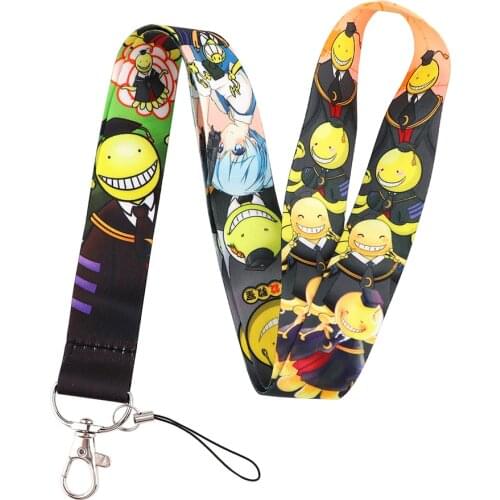 ER733 Cartoon Assassination Classroom Lanyards ID Badge Holder ID Card Pass Mobile Phone Straps Badge Key Holder Keychain