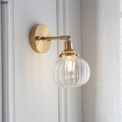 IWHD Nordic Modern LED Wall Sconce Bedroom Bathroom Mirror Light Glass Ball Wall Lamp Wandlamp Aplique Luz Pared