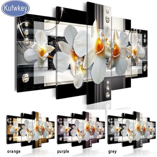 Kufwkey,5d diy Diamond painting full Square/round drills,Multi-pictures Still life"Orchid"mosaic painting,rhinestone embroidery