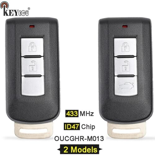 KEYECU 433MHz ID47 Chip FCC: OUCGHR-M013 Keyless Remote Car Key Fob 2 / 3 Button for Mitsubishi Eclipse Cross 2017-2020