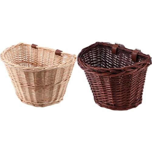 Lady and Kids Vintage Rattan Wicker Basket Bike Bicycle Handlebar Baskets Bicycle Front Basket,XL
