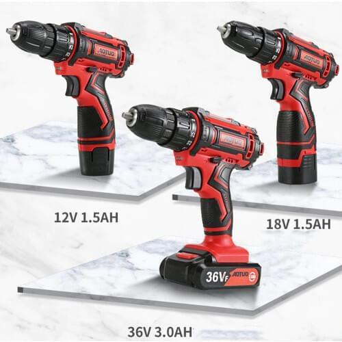 Mini Cordless Electric Drill 12V 18V Power Tools Screwdriver LED Lighting Lithium Rechargeable Battery Home DIY ElectricTool