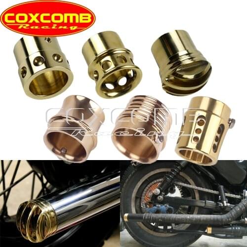 Motoybike Old Shool Brass Exhaust Tip Exhaust Muffler Pipe End Cap for Harley Sportster Big Twin xs650 Chopper Bobber Cafe Racer