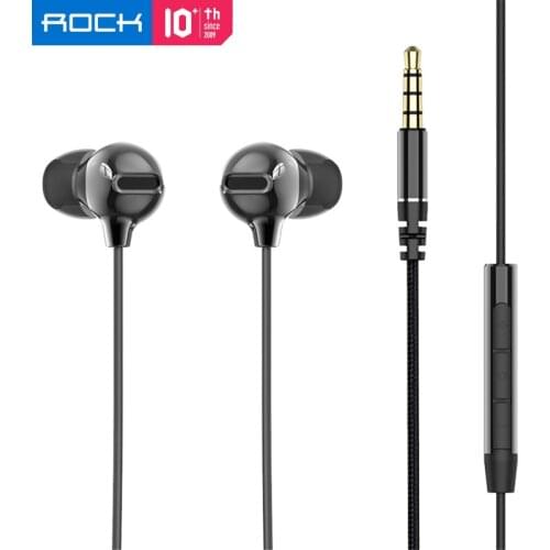Rock In-Ear Zircon Stereo Earphone 3.5mm AUX Headset With Mic Balanced Immersive Bass Earphones for Sumsung Xiaomi наушники