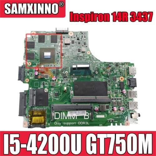 Original Laptop motherboard For DELL Inspiron 14R 3437 5437 I5-4200U GT750M Mainboard CN-0CN2DV 0CN2DV 12307-1 N14P-GT-A2 SR170