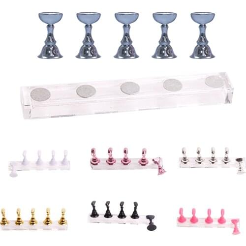 Nail Tips Display Stand Checkerboard Chessman Design Magnet Adsorption Metal Nail Art Practice Showing Shelf for Salon