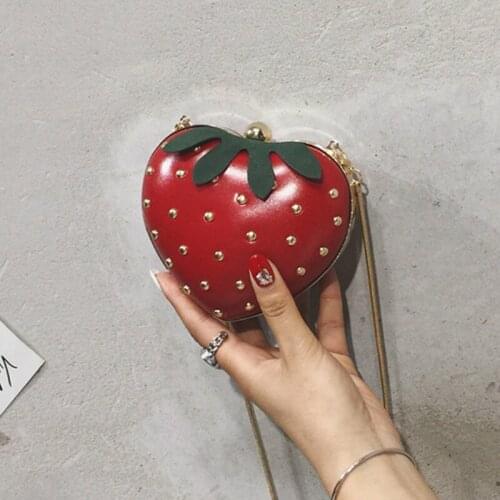 Womens Crossbody Shoulder Handbag Fruit Style Clutch Girls Cute Strawberry Shaped Bag Satchel Purse