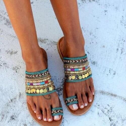 2021 New Summer Sandals For Women Greek Style Handmade Flip Flops Bohemian Sandals Lip Flops Outerwear Fashion Women Shoes