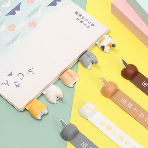 1Pc New DIY Dog Cat Ass Bookmarks Cartoon Animal Style Book Markers School Supplies Stationery Children Funny Gift Accessories
