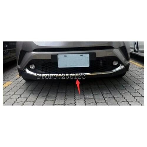 1PCS ABS Chrome Front Bumper Trim Cover Molding FOR Toyota C-HR CHR C HR 2016 2017 2018 Car Accessories Styling with logo