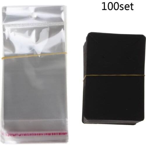 100Pcs Blank Kraft Paper Jewelry Packaging Card Necklace Earring Display Cards