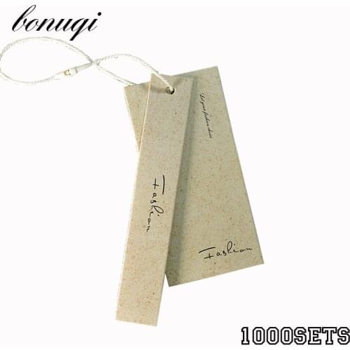 1000Sets Custom Swing Clothing Hang Tags Price Brand Labels Printed Personalized Label with Strings 700g