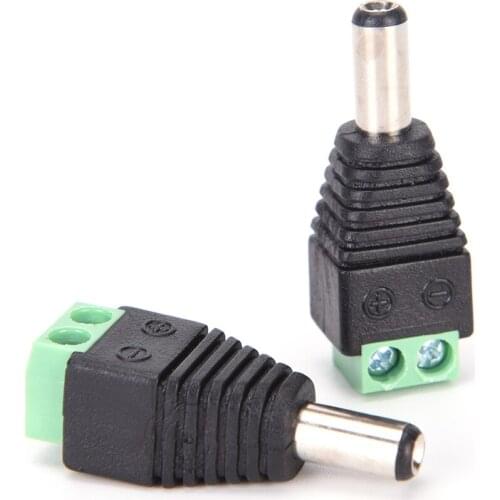 12V 2.1 X 5.5mm DC Power Plug Male Female Plug Jack Adapter Connector Plug For CCTV (1 Male+1 Female)