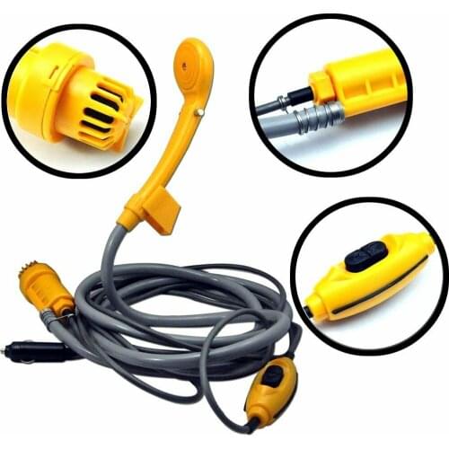 12V Portable Shower Head Multifunctional Car Washer For Hiking Camping Outdoor Tools High Quality