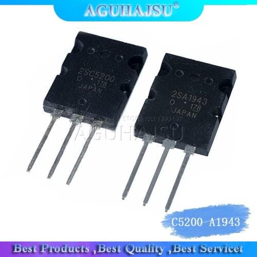 2PCS 2SA1943 TO-3P 2SC5200 TO-3PL=1pair ( 1PCS C5200 + 1PCS A1943 )