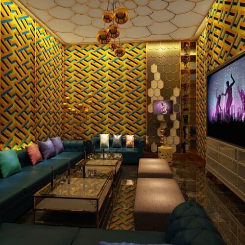 Beibehang Modern minimalist 3D three-dimensional lattice wallpaper Nordic geometry PVC waterproof KTV clothing store wallpaper