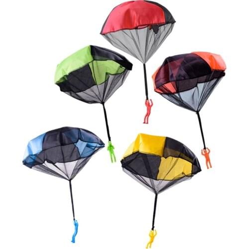 5Pcs Colorful Hand Throwing Play Parachute Mini Soldier Parachute Parachute Landing Outdoor Sports Lawn Garden Beach Flying Toys