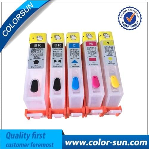 5PCS for HP564 Refillable Ink Cartridge for HP 564 PhotosmartPlus B209a B210a Deskjet 3522 3526 Photosmart 5510 5511 5514 B109a