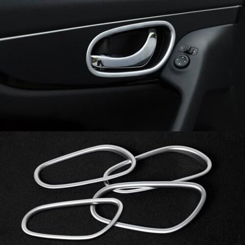 Car Interior Door Handle Bowl Ring Cover Trim Decorative Strip For Nissan Qashqai J11 2014 2015 2016 2017 2018 2019 Accessories