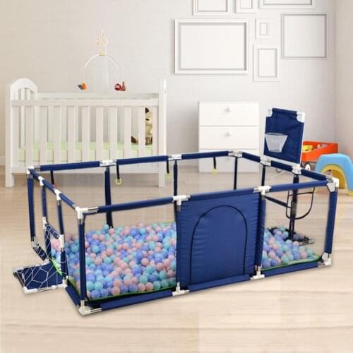 Child Safety Barriers Baby Playpen With Basketball Hoop Large Baby Playhouse Toy Mesh Fence Baby Ball Pit Pool Playpen Toy