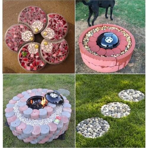 Concrete Molds Garden Floor DIY Paving Mould Home Garden Path Maker Manual Cement Brick Stepping Driveway Stone Road Mold Tool