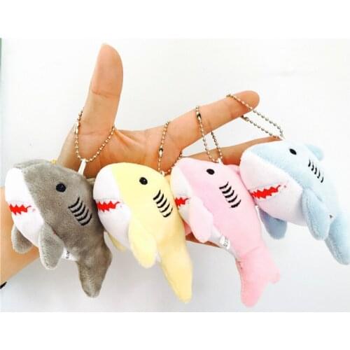 12CM Key Chain Gift Shark Plush Stuffed Kids Small Mini Toys Kawaii Plush Keychain Doll