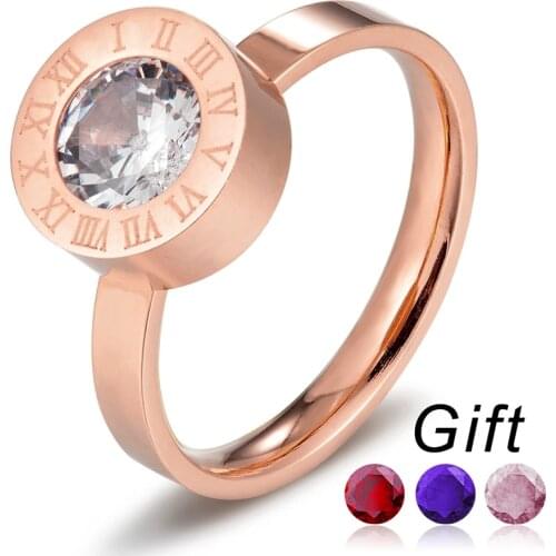 Classic Stainless Steel Rings Rotatable Cubic Zirconia Rings For Women Men Couple Charm Jewelry Free 3 Colors Replacement Core