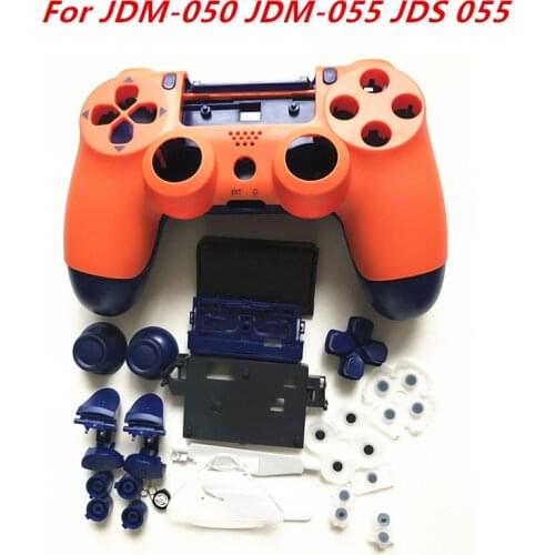 Housing Shell Case Cover for PS4 JDS 055 Controller JDM-050,JDM-055 Gamepad Replacement Shell Buttons Sunset Orange Mod Kit Case