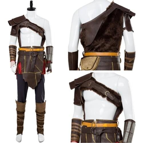 God of War 4 Kratos Nordic Cosplay Costume Outfit Spartan Battle Suit Adult Men Halloween Carnival Costumes