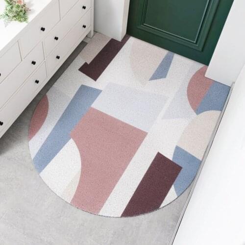 Modern Design Home Door Mat Kitchen Bedroom Hallway Bath Living Room Carpet PVC Anti-slip Mat Custom Silk Loop Entrance Door Mat