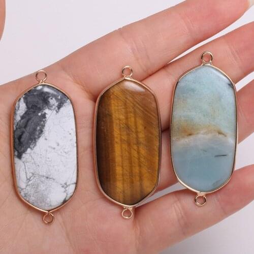 New Natural Stone Pendant Long Type Damation Jaspers Faceted Pendant Necklace For DIY Jewelry Best Birthday Gift Size 23x50mm