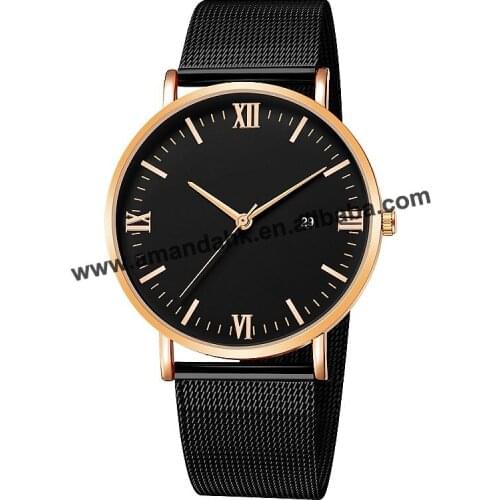 Fashion Alloy Mesh No Logo Women Watch Round Analog Quartz Dress Men Wrist Watch Casual Men Women Alloy Watches 659