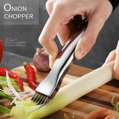 Stainless Steel Scallion Cutter Kitchen Onion Knife Cutter Graters Vegetable Shredder Tool Multi Chopper Knife Cut Slicer