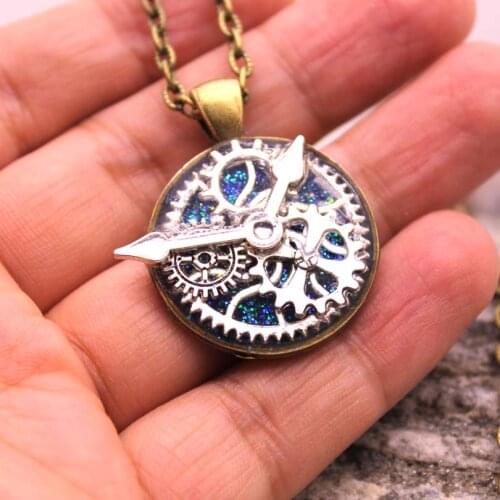 2016 new Steampunk Style Necklace Pendant Machinery wheel gear punk jewelry ancient Pendant Necklace gift Chain Shining sky