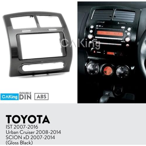 Fascia Radio Panel for Toyota IST 2007-2016;Urban Cruiser 2008-2014;SCION xD 2007-2014 (Glossy Black) Facia Dash Kit Plate Bezel