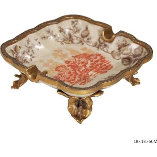 Cigar ashtray European-style enamel ceramic hand painted ashtray CE-4311