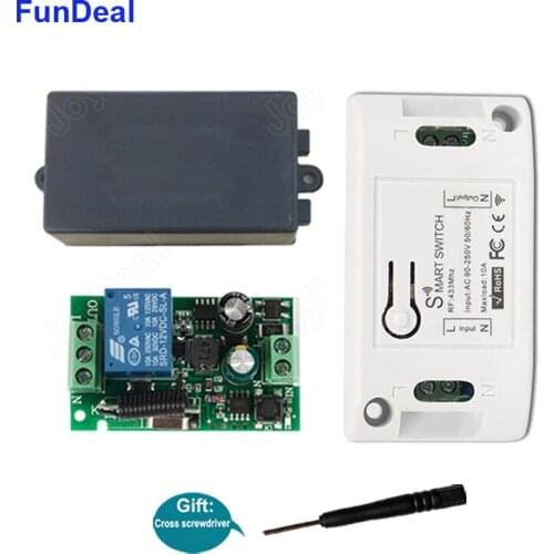 433 MHz AC 110V 220V 1CH Receiver Remote Control Switch Remote Transmitter Home Room Stairway Light LED Lamps Wireless RX TX DIY