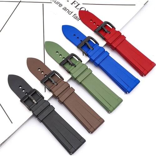 20mm 22mm Premium-Grade Fluorine Rubber Watchband Men Sport Diving Strap Band Bracelet for Omega for Seiko For Each Brand Watch