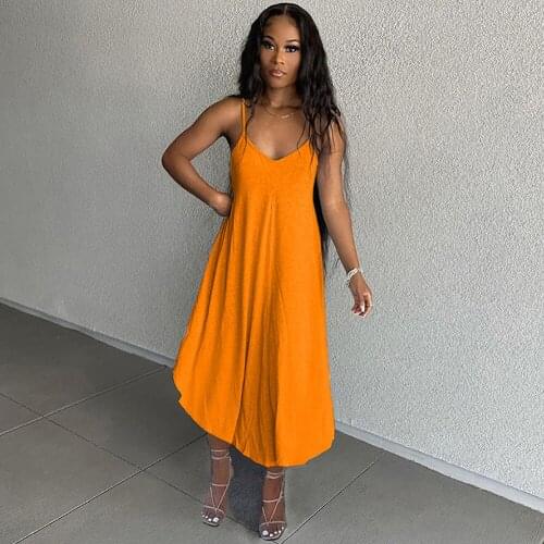 Spaghetti Strap Deep V-neck Loose Maxi Dress for Women Sleeveless Side Split Beach Wear Dress Summer Backless Vacation Vestidos