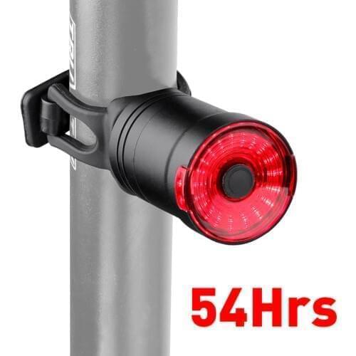 Bicycle Rear Braking Light 17-54Hrs 6 modes W/ Mode Memory Seat Post Saddle Mount USB Charge LED Tail Lamp Lantern
