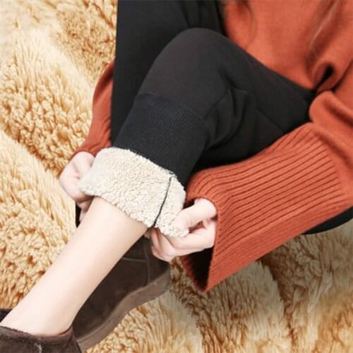 Loose Winter Pants Women Trousers Warm Winter Cashmere Harem Warm Pants Womens Velvet Thick Lambskin Sweatpant Pants for Women