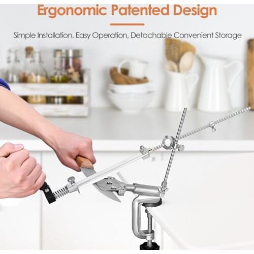 Fixed Angle Knife Sharpener Professional Knife Sharpening System Stainless Steel 360° Rotation Flip Design With 8 Whetstones