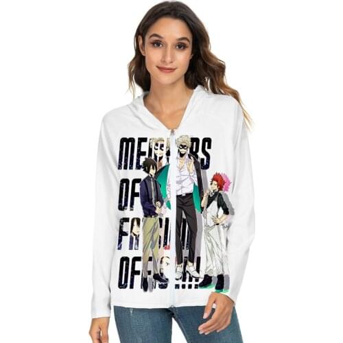 Deku Rush Guard Sweatshirt My Hero Academia Anime Cosplay Long Sleeve Zip-up Women Men Sports Jacket Thin Loose 4XL Summer Coat