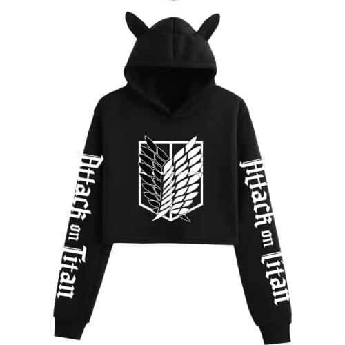 Japan Anime Attack on Titan Print Hoodies Sweatshirt Harajuku Streetwear Hoody Fashion Women Top