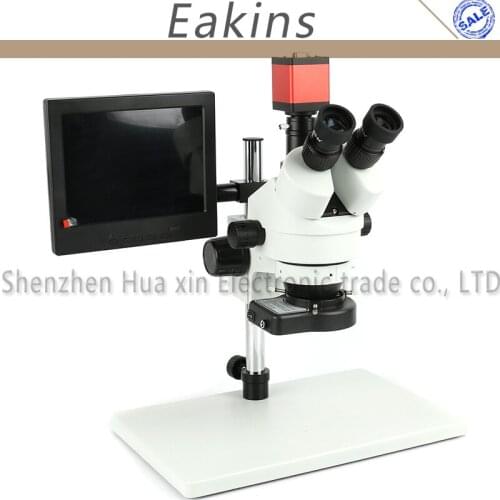 7~45X 90X Continuous Zoom Trinocular Stereo Microscope Simul-focal 13MP Microscope Camera For Soldering Motherboard Repair