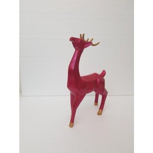 EU HOME DECORATION AROSE DEER TRINKET RED GOLD COLOR HOME OFFICE DECOR