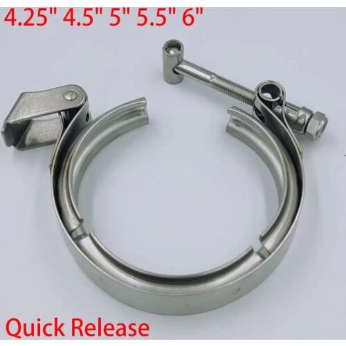 4.25" 4.5" 5" 5.5" 6" SS304 Universal Car Exhaust Quick Release V Band Clamp All Stainless Steel V-band Anti-Rust 1.5Inch～6Inch