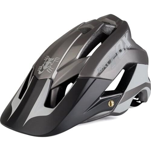 BATFOX Bicycle Helmet Mountain Helmet Night Reflective Design Integrated MTB Bike Helmet Ultralight Bike Helmet Average Size